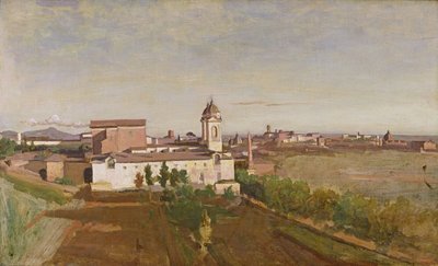 Trinita dei Monti from the Villa Medici by Jean Baptiste Camille Corot